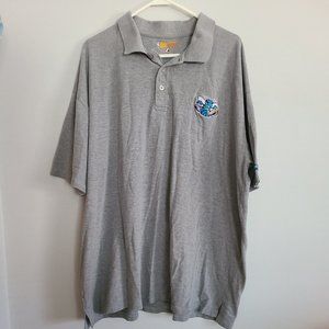 CHARLOTTE HORNETS NBA  MAJESTIC BIG MAN 3XLT GRAY POLO SHIRT   A8